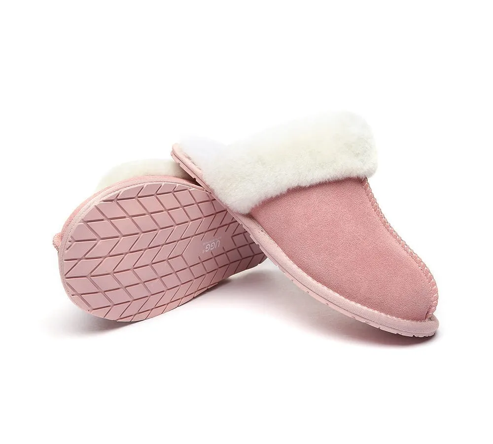 AUSTRALIAN SHEPHERD® UGG Premium Sheepskin Wool Scuff Slippers Rosa