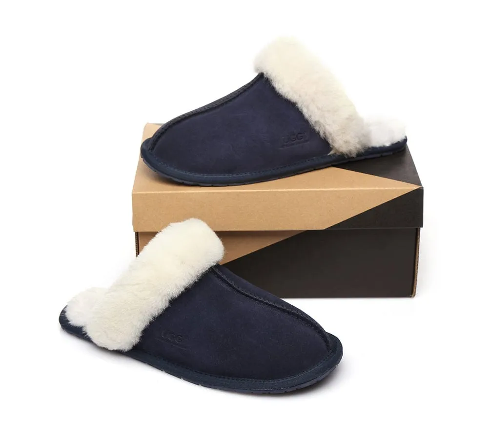 AUSTRALIAN SHEPHERD® UGG Premium Sheepskin Wool Scuff Slippers Rosa