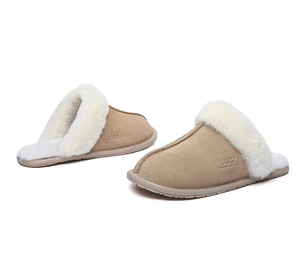 AUSTRALIAN SHEPHERD® UGG Premium Sheepskin Wool Scuff Slippers Rosa