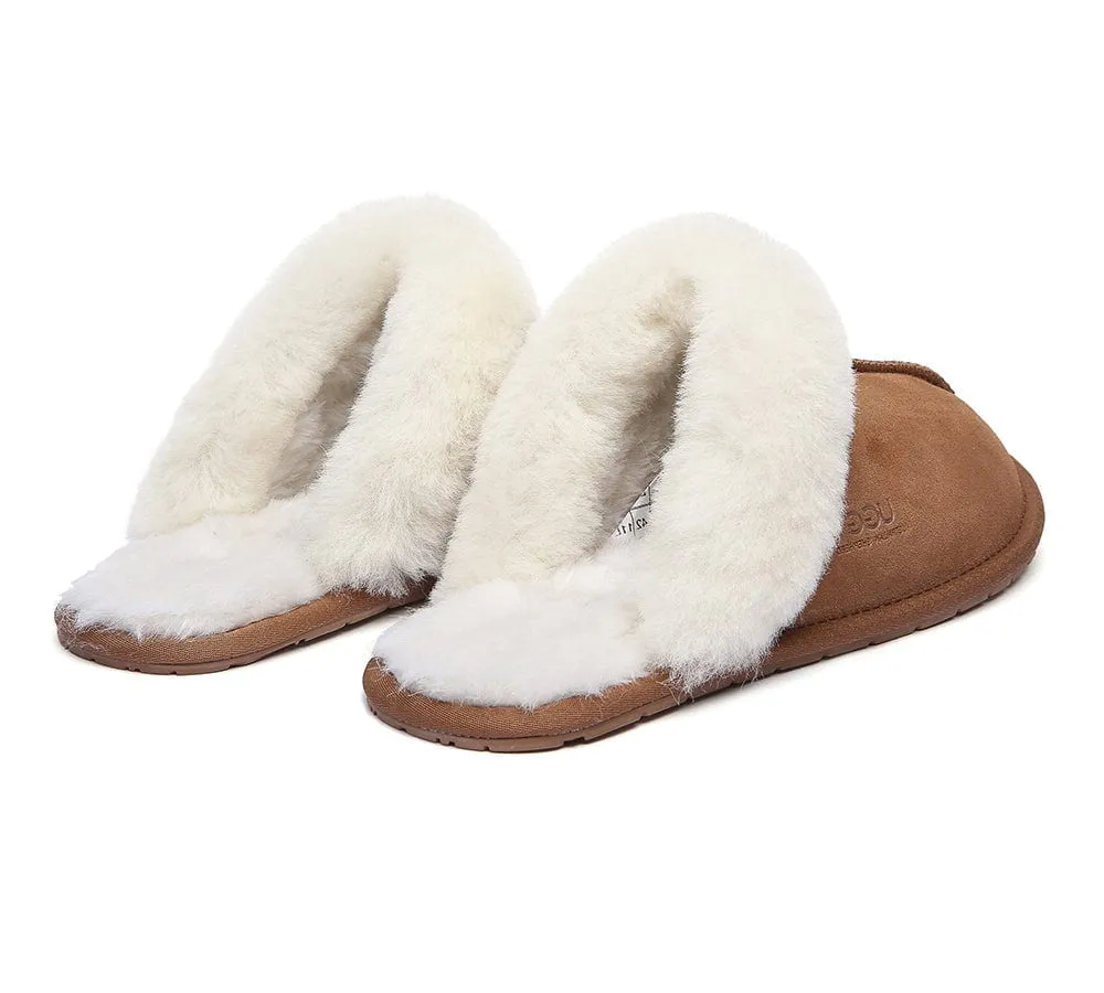 AUSTRALIAN SHEPHERD® UGG Premium Sheepskin Wool Scuff Slippers Rosa