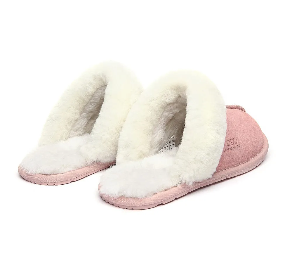 AUSTRALIAN SHEPHERD® UGG Premium Sheepskin Wool Scuff Slippers Rosa