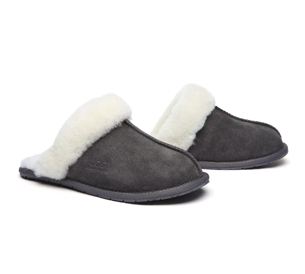 AUSTRALIAN SHEPHERD® UGG Premium Sheepskin Wool Scuff Slippers Rosa