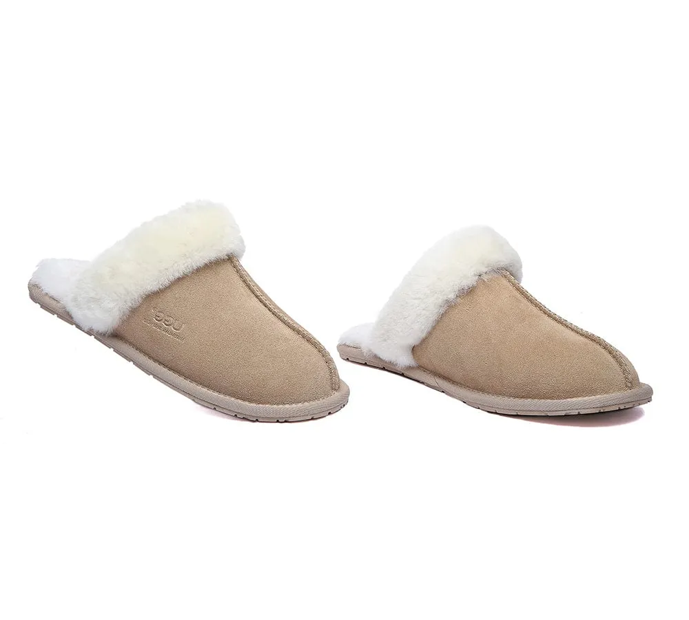 AUSTRALIAN SHEPHERD® UGG Premium Sheepskin Wool Scuff Slippers Rosa