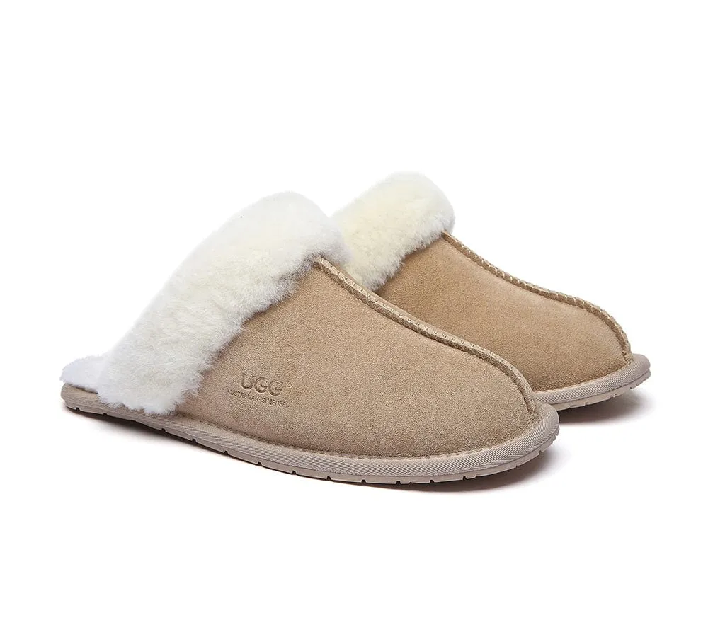 AUSTRALIAN SHEPHERD® UGG Premium Sheepskin Wool Scuff Slippers Rosa