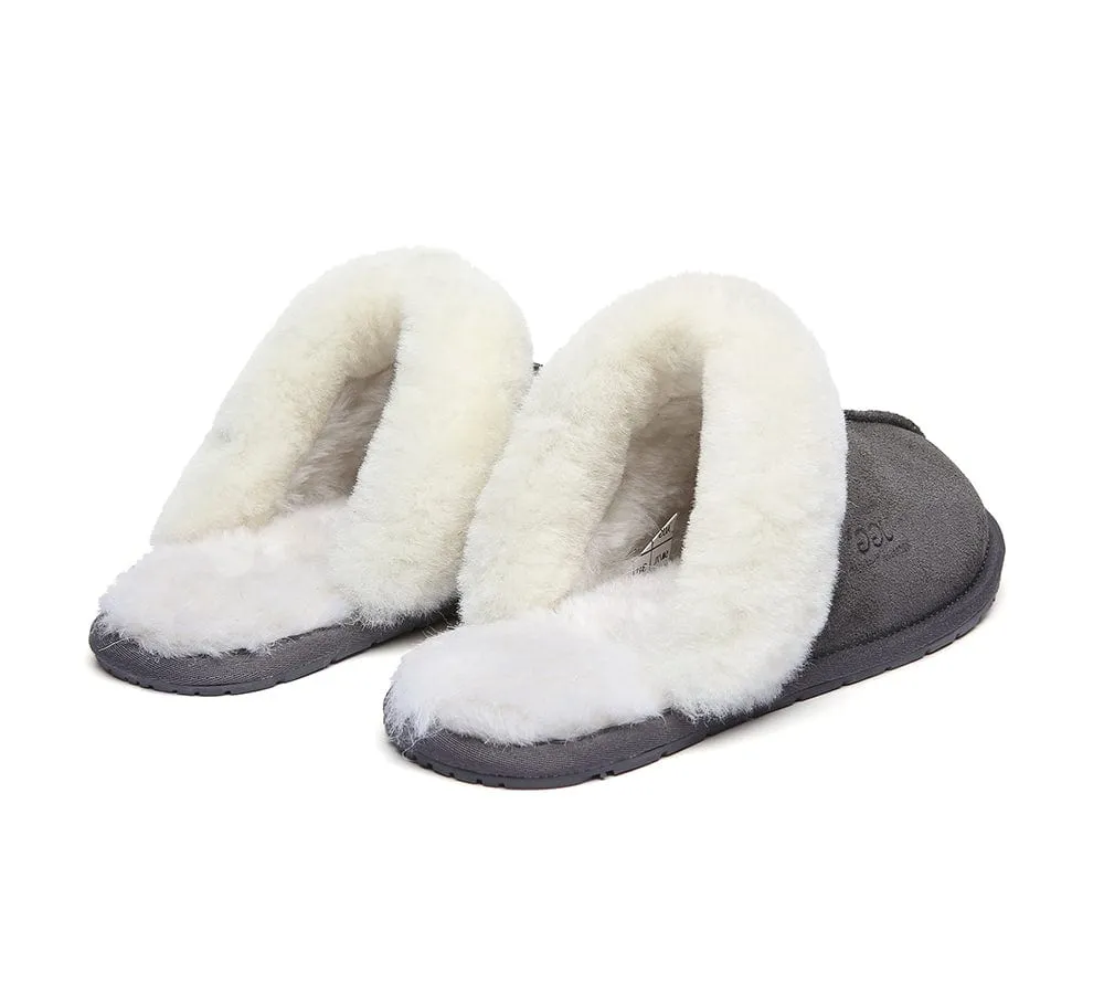 AUSTRALIAN SHEPHERD® UGG Premium Sheepskin Wool Scuff Slippers Rosa