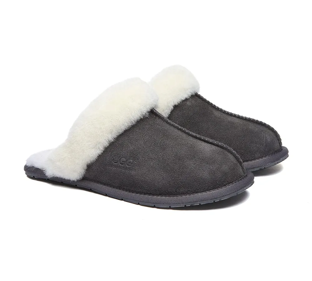 AUSTRALIAN SHEPHERD® UGG Premium Sheepskin Wool Scuff Slippers Rosa