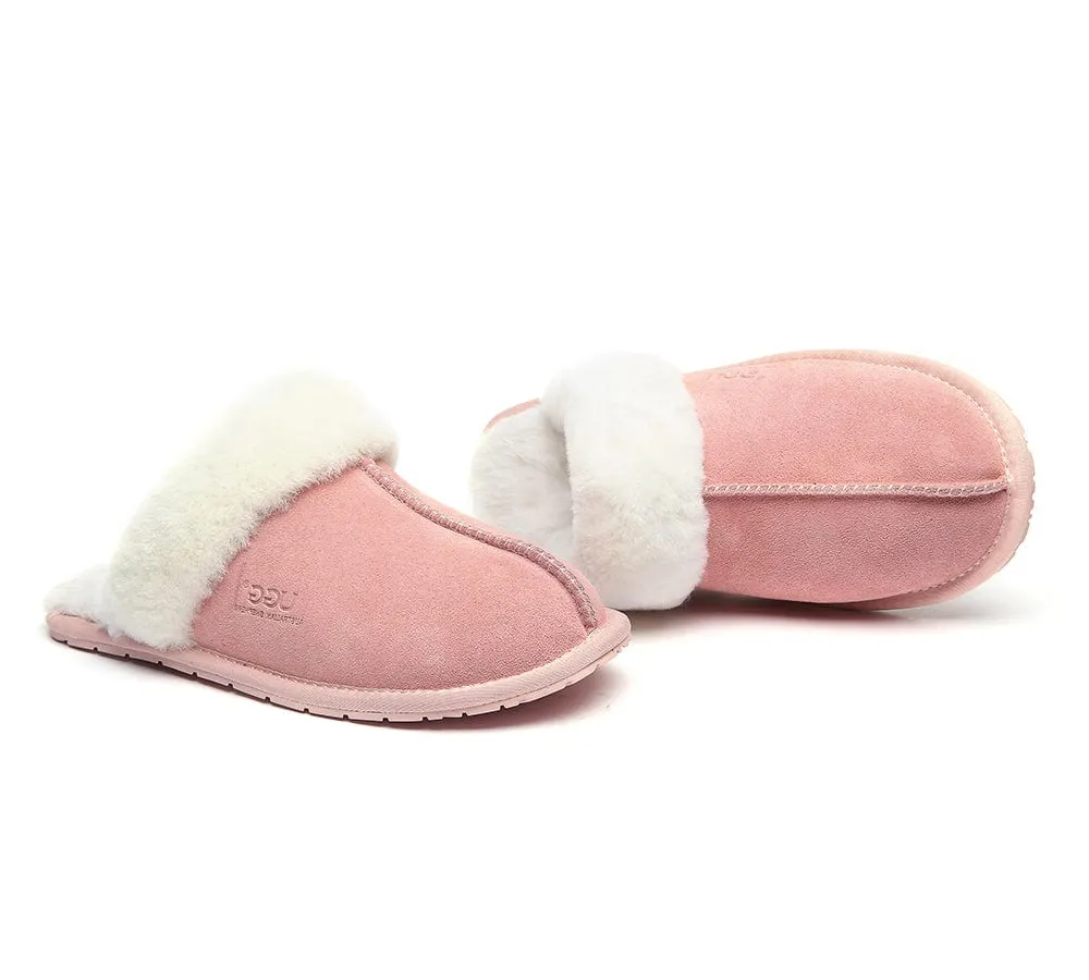 AUSTRALIAN SHEPHERD® UGG Premium Sheepskin Wool Scuff Slippers Rosa