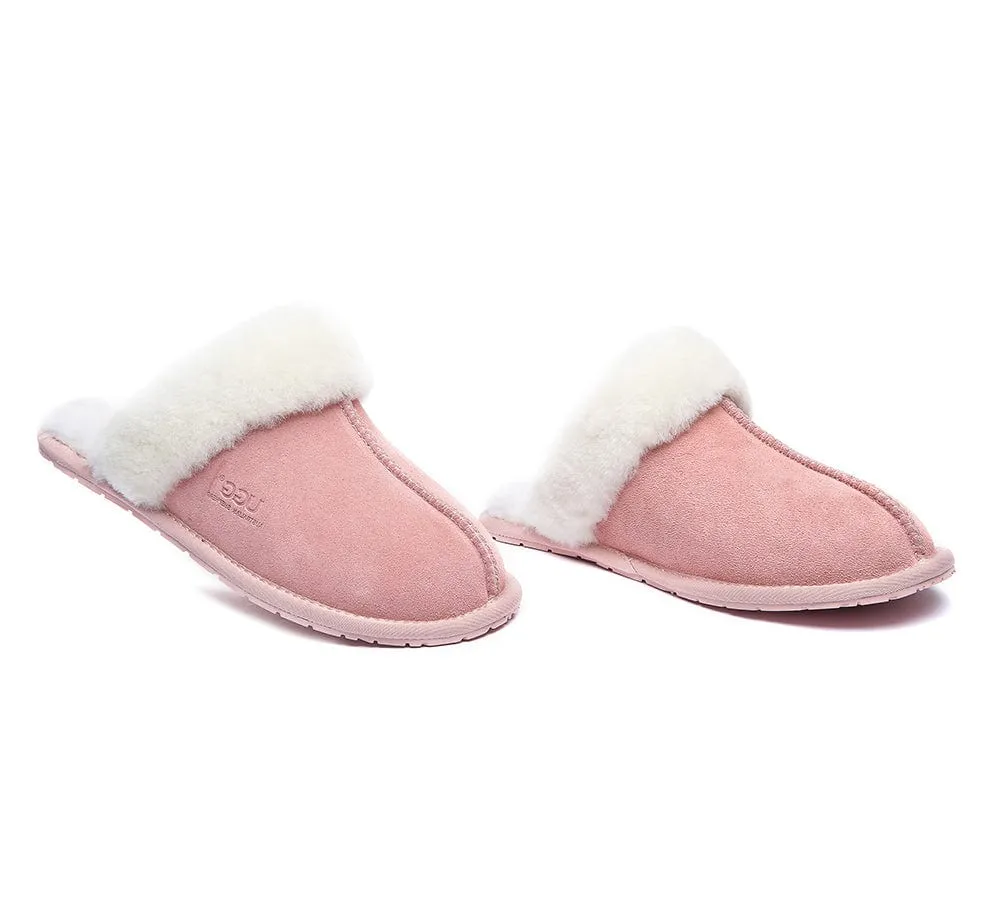 AUSTRALIAN SHEPHERD® UGG Premium Sheepskin Wool Scuff Slippers Rosa