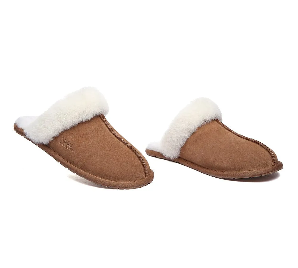 AUSTRALIAN SHEPHERD® UGG Premium Sheepskin Wool Scuff Slippers Rosa