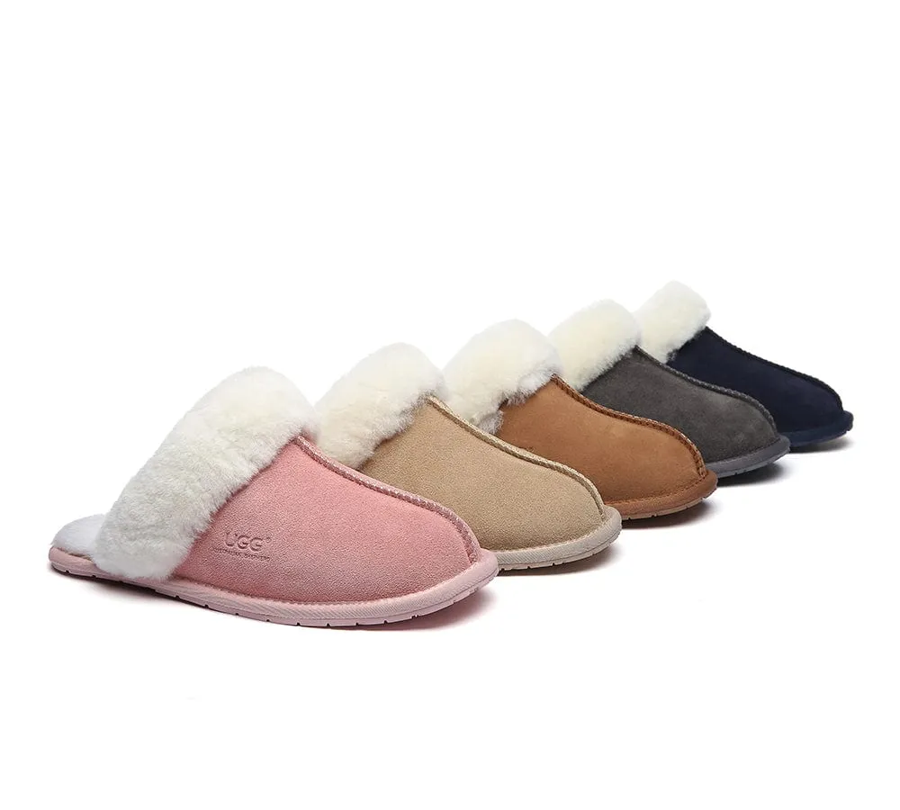 AUSTRALIAN SHEPHERD® UGG Premium Sheepskin Wool Scuff Slippers Rosa