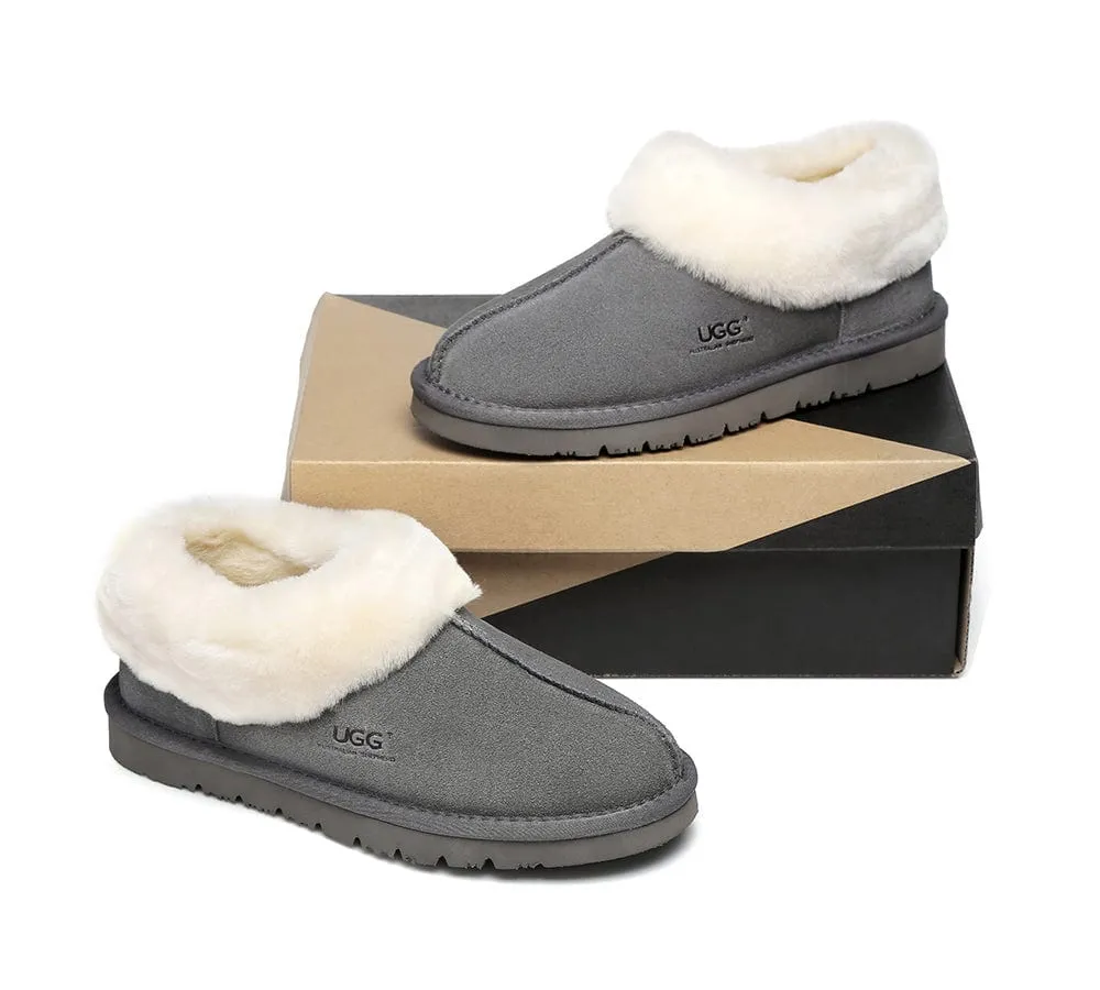 AUSTRALIAN SHEPHERD® UGG Sheepskin Wool Ankle Slippers Homey