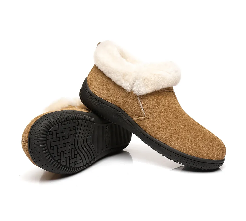 AUSTRALIAN SHEPHERD® UGG Sheepskin Wool Collar Ankle Slippers Daley