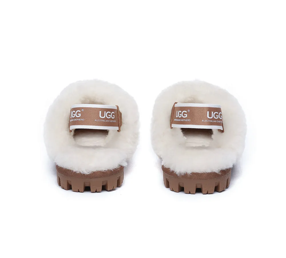 AUSTRALIAN SHEPHERD® UGG Sheepskin Wool Removable Strap Slingback Slippers Suzie ll