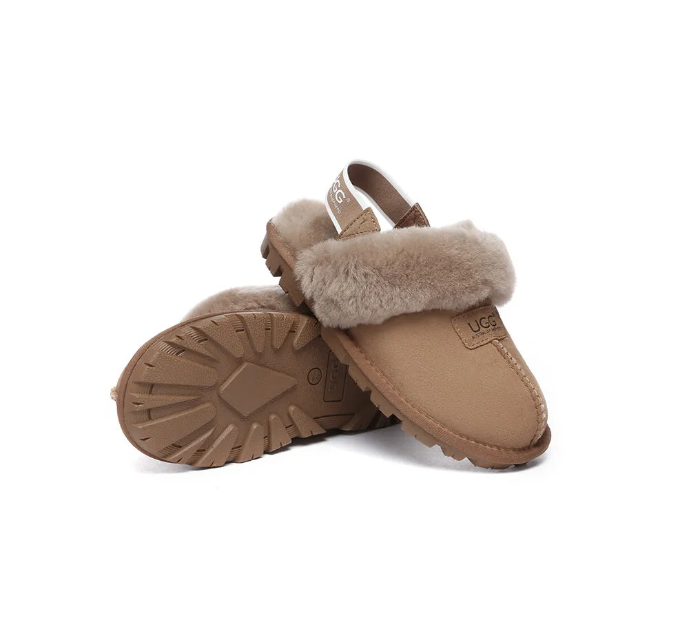 AUSTRALIAN SHEPHERD® UGG Sheepskin Wool Removable Strap Slingback Slippers Suzie ll