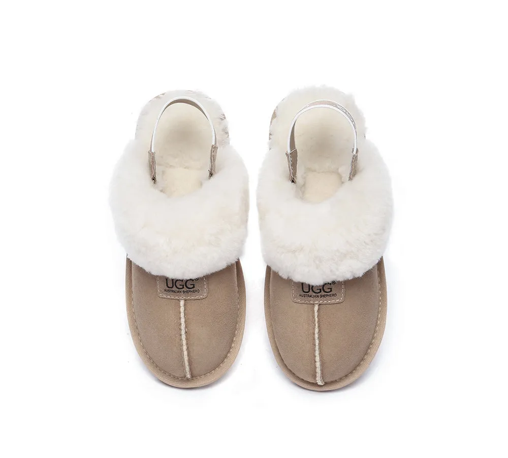 AUSTRALIAN SHEPHERD® UGG Sheepskin Wool Removable Strap Slingback Slippers Suzie ll