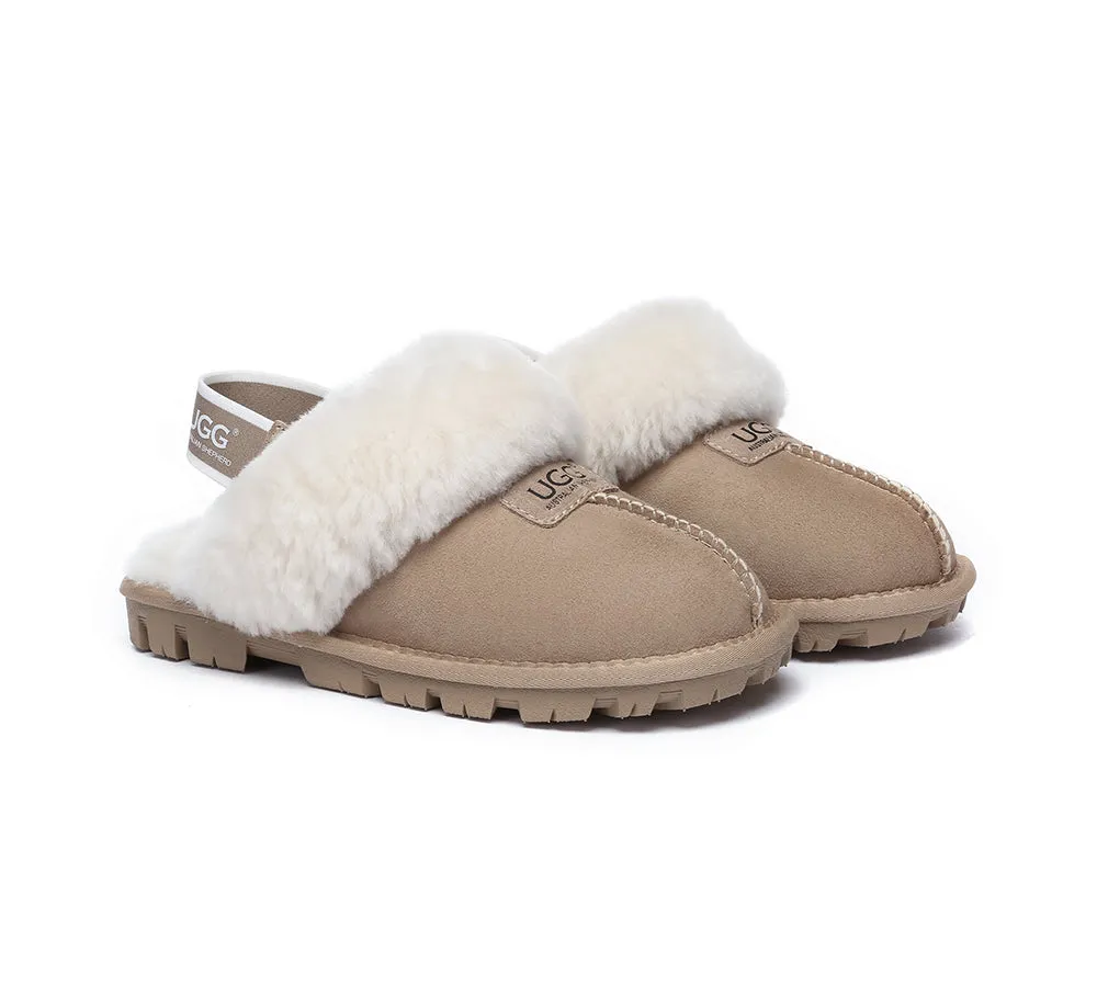 AUSTRALIAN SHEPHERD® UGG Sheepskin Wool Removable Strap Slingback Slippers Suzie ll