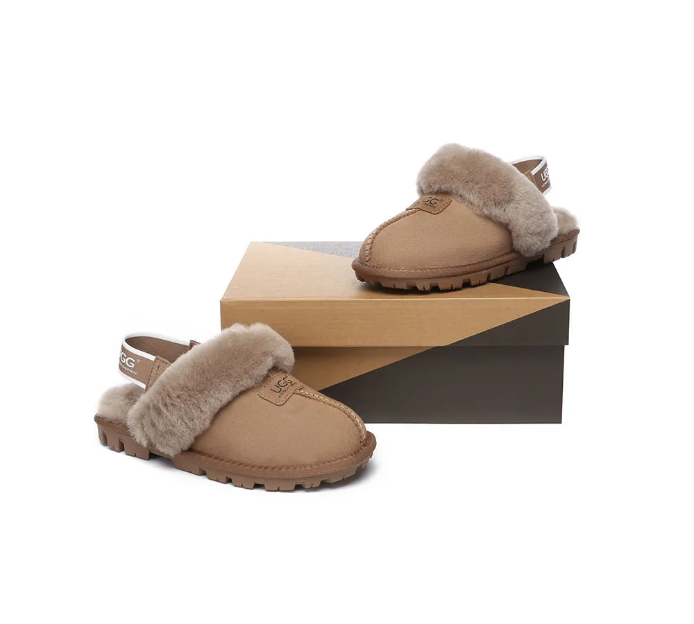 AUSTRALIAN SHEPHERD® UGG Sheepskin Wool Removable Strap Slingback Slippers Suzie ll