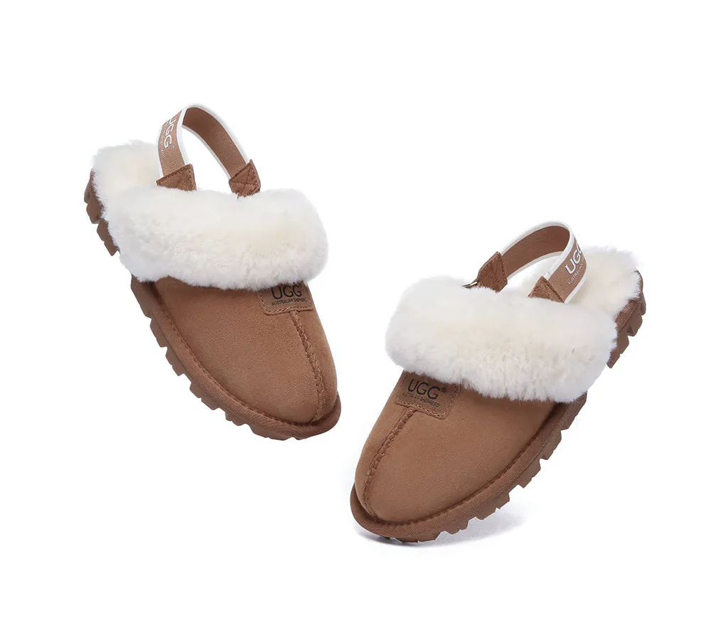 AUSTRALIAN SHEPHERD® UGG Sheepskin Wool Removable Strap Slingback Slippers Suzie ll