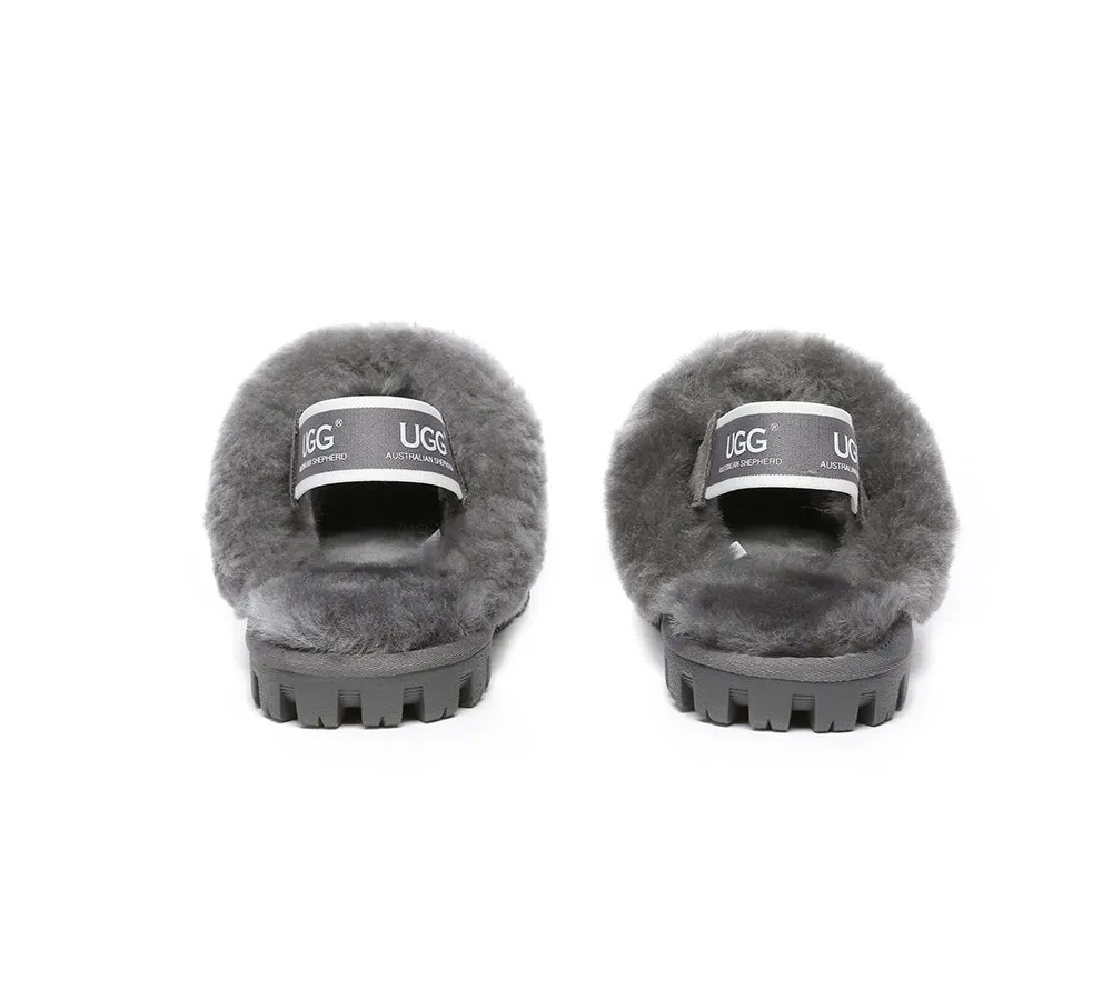 AUSTRALIAN SHEPHERD® UGG Sheepskin Wool Removable Strap Slingback Slippers Suzie ll