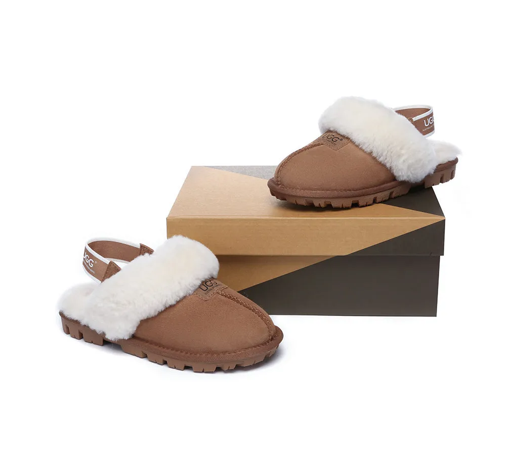 AUSTRALIAN SHEPHERD® UGG Sheepskin Wool Removable Strap Slingback Slippers Suzie ll