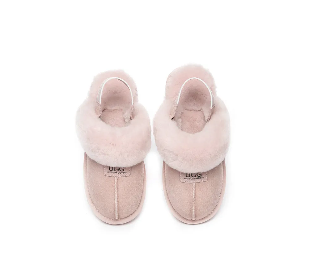 AUSTRALIAN SHEPHERD® UGG Sheepskin Wool Removable Strap Slingback Slippers Suzie ll