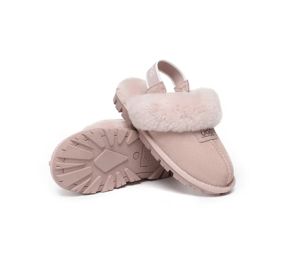 AUSTRALIAN SHEPHERD® UGG Sheepskin Wool Removable Strap Slingback Slippers Suzie ll