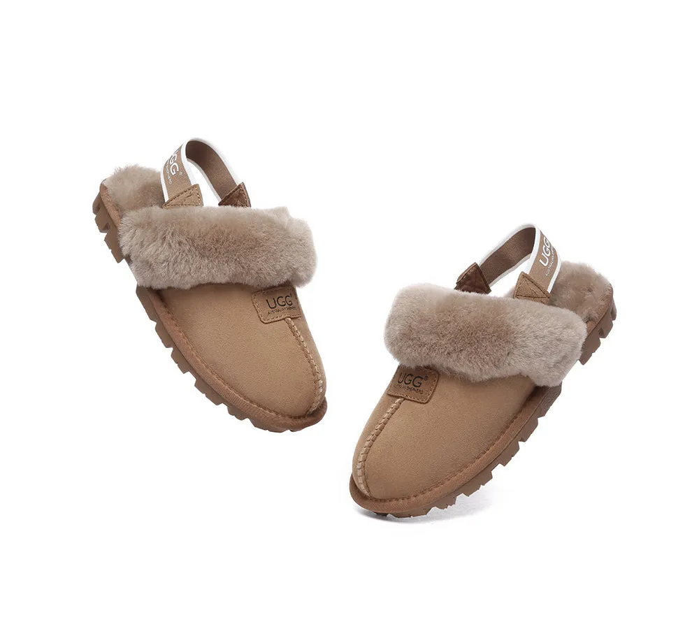 AUSTRALIAN SHEPHERD® UGG Sheepskin Wool Removable Strap Slingback Slippers Suzie ll