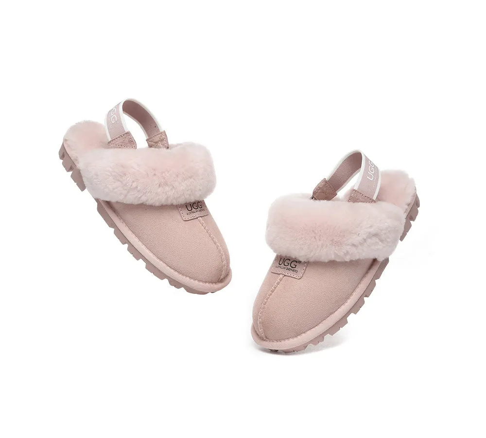 AUSTRALIAN SHEPHERD® UGG Sheepskin Wool Removable Strap Slingback Slippers Suzie ll