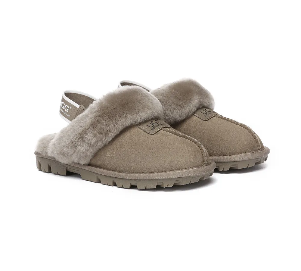 AUSTRALIAN SHEPHERD® UGG Sheepskin Wool Removable Strap Slingback Slippers Suzie ll