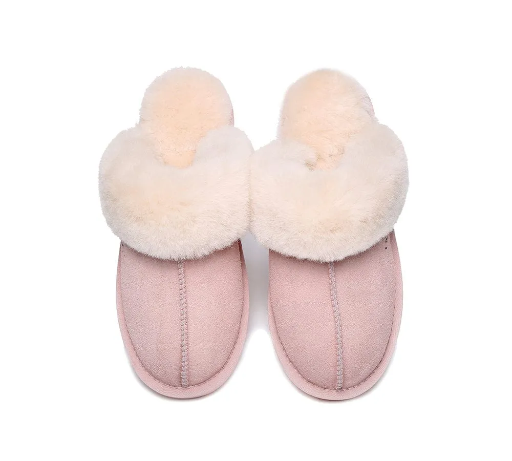 AUSTRALIAN SHEPHERD® UGG Sheepskin Wool Scuff Slippers Muffin