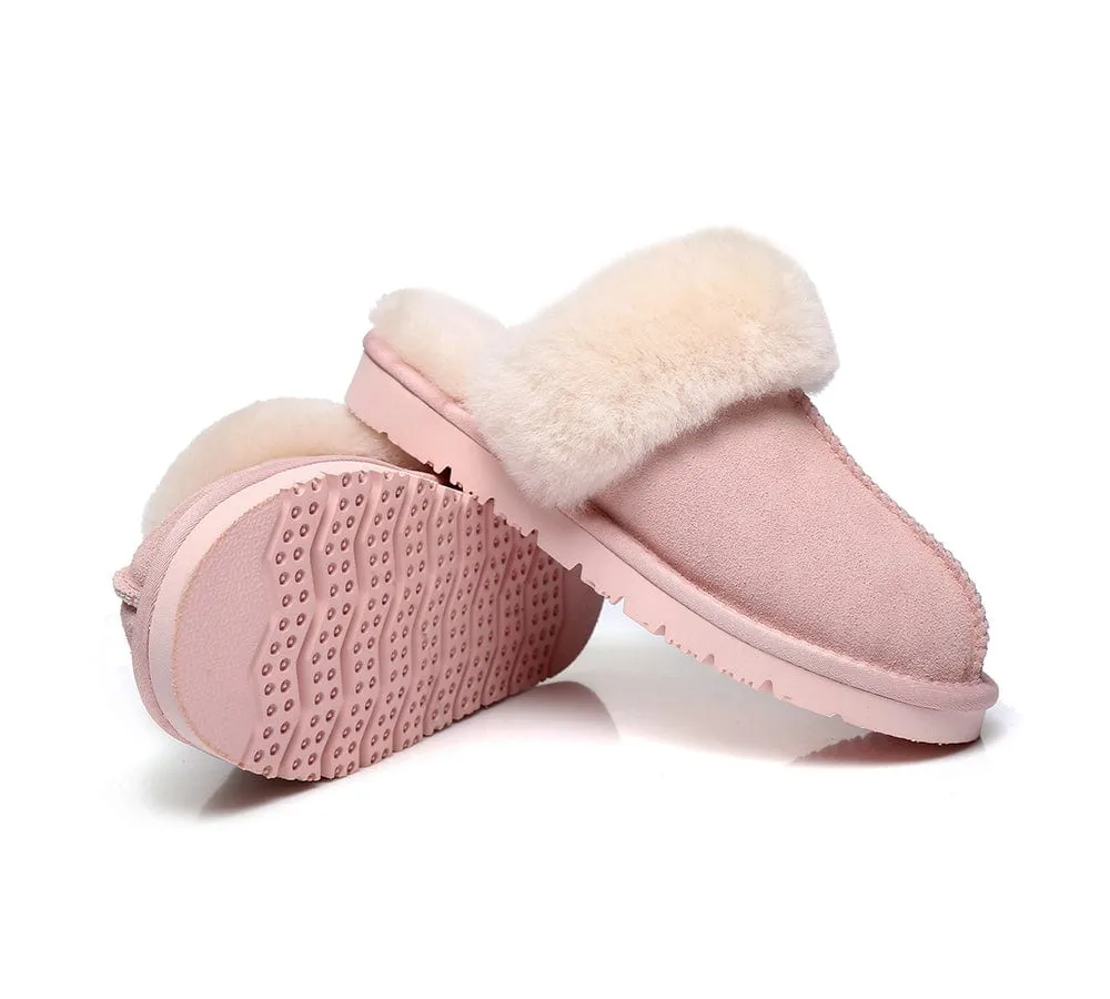 AUSTRALIAN SHEPHERD® UGG Sheepskin Wool Scuff Slippers Muffin