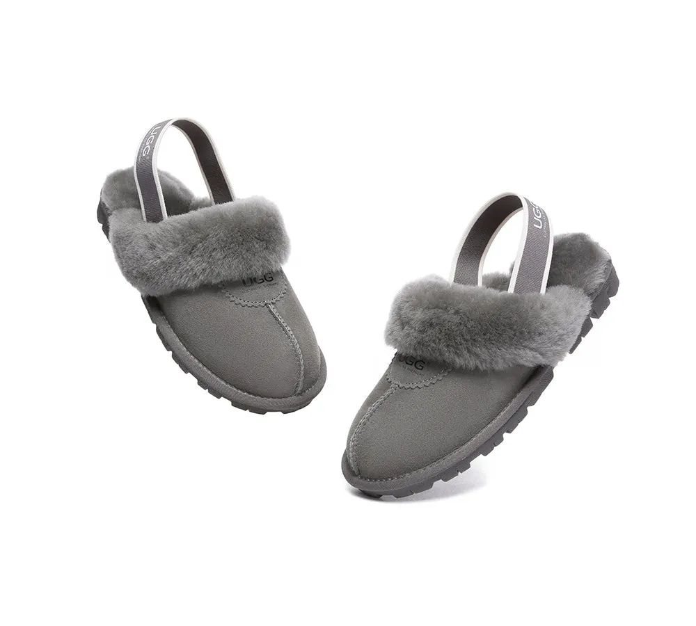 AUSTRALIAN SHEPHERD® UGG Sheepskin Wool Slingback Slippers Waffle Plus