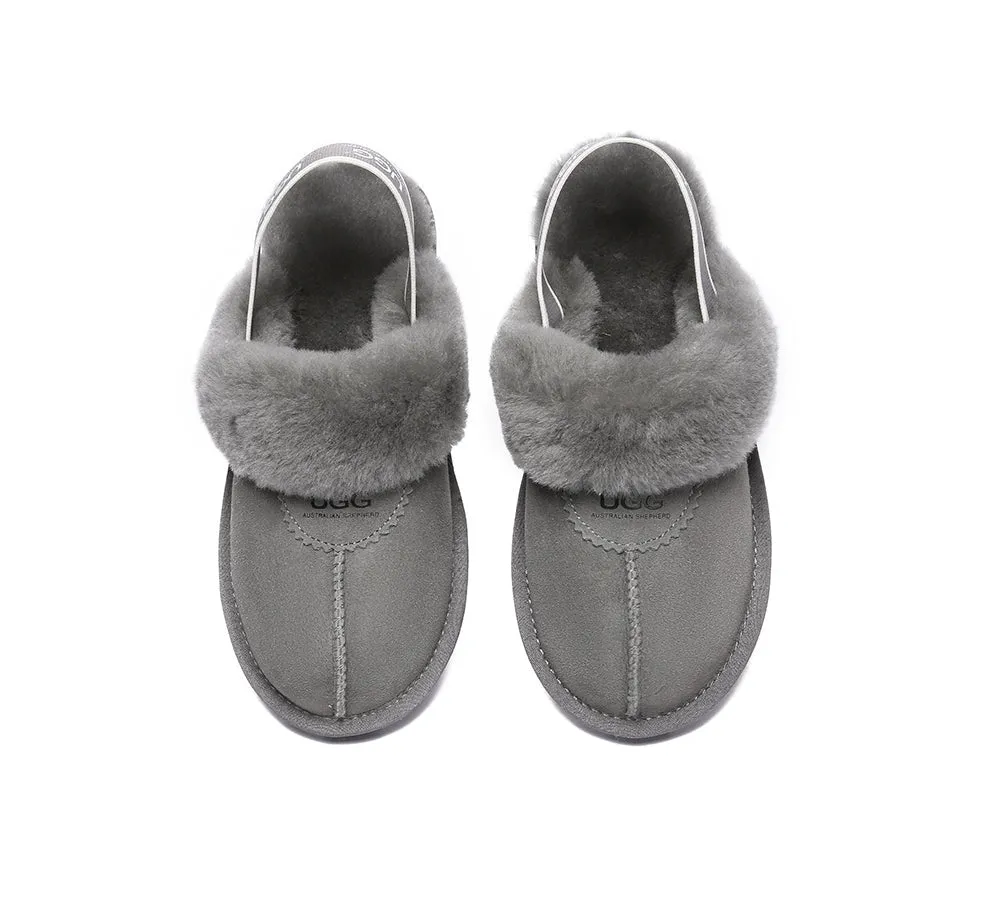 AUSTRALIAN SHEPHERD® UGG Sheepskin Wool Slingback Slippers Waffle Plus