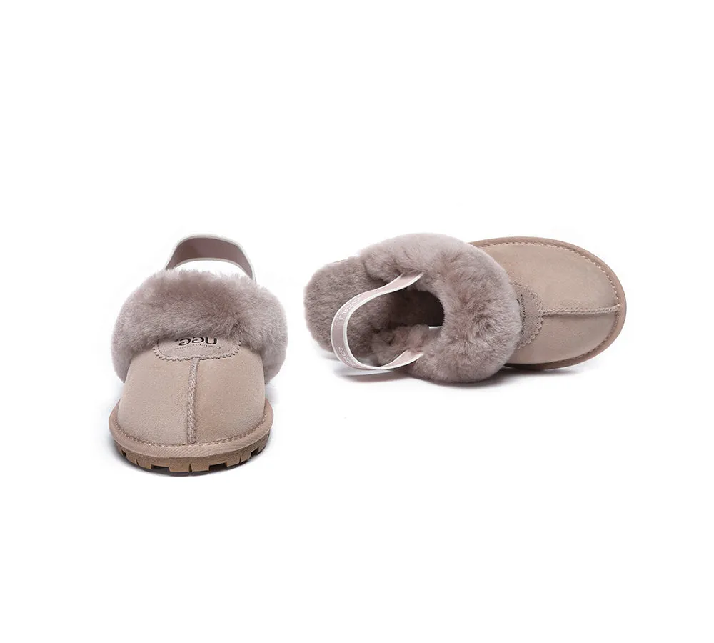 AUSTRALIAN SHEPHERD® UGG Sheepskin Wool Slingback Slippers Waffle Plus