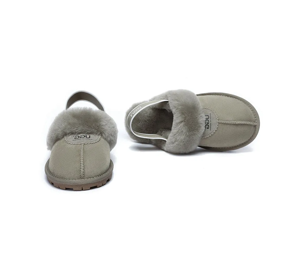 AUSTRALIAN SHEPHERD® UGG Sheepskin Wool Slingback Slippers Waffle Plus