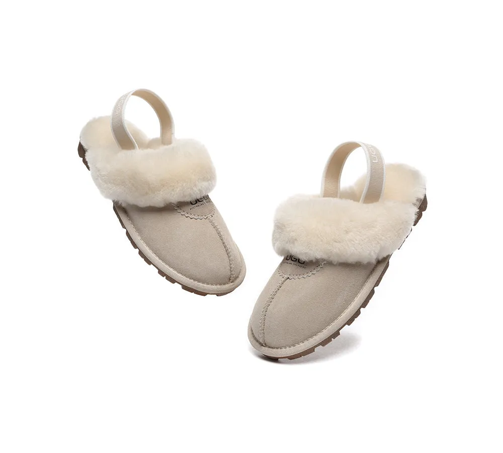 AUSTRALIAN SHEPHERD® UGG Sheepskin Wool Slingback Slippers Waffle Plus