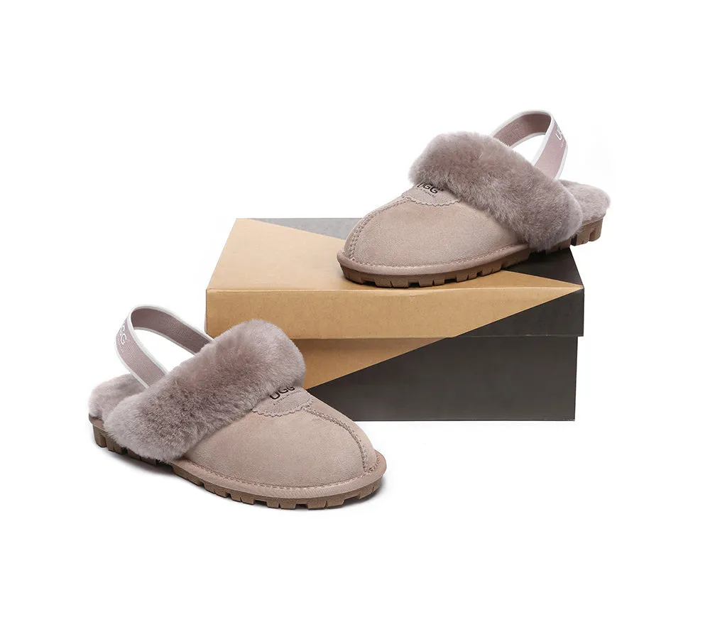 AUSTRALIAN SHEPHERD® UGG Sheepskin Wool Slingback Slippers Waffle Plus