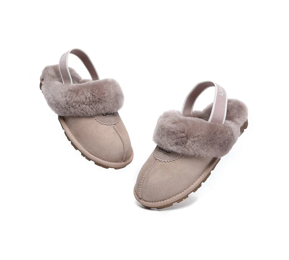 AUSTRALIAN SHEPHERD® UGG Sheepskin Wool Slingback Slippers Waffle Plus