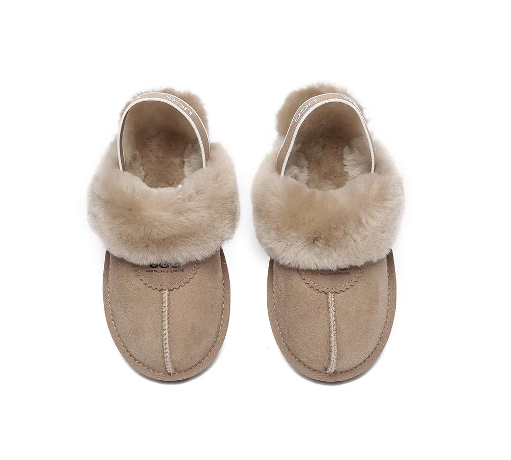 AUSTRALIAN SHEPHERD® UGG Sheepskin Wool Slingback Slippers Waffle Plus