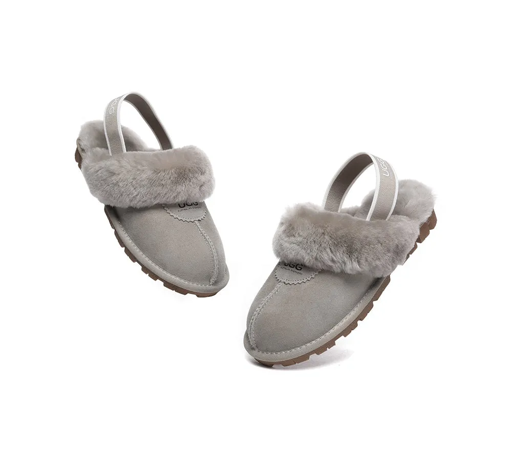 AUSTRALIAN SHEPHERD® UGG Sheepskin Wool Slingback Slippers Waffle Plus