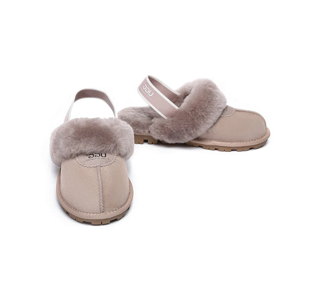 AUSTRALIAN SHEPHERD® UGG Sheepskin Wool Slingback Slippers Waffle Plus