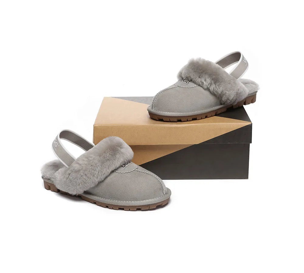 AUSTRALIAN SHEPHERD® UGG Sheepskin Wool Slingback Slippers Waffle Plus