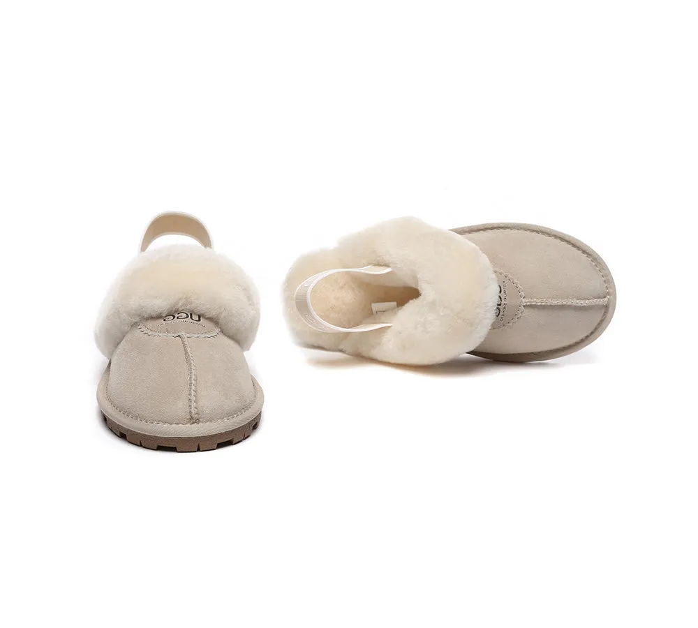 AUSTRALIAN SHEPHERD® UGG Sheepskin Wool Slingback Slippers Waffle Plus