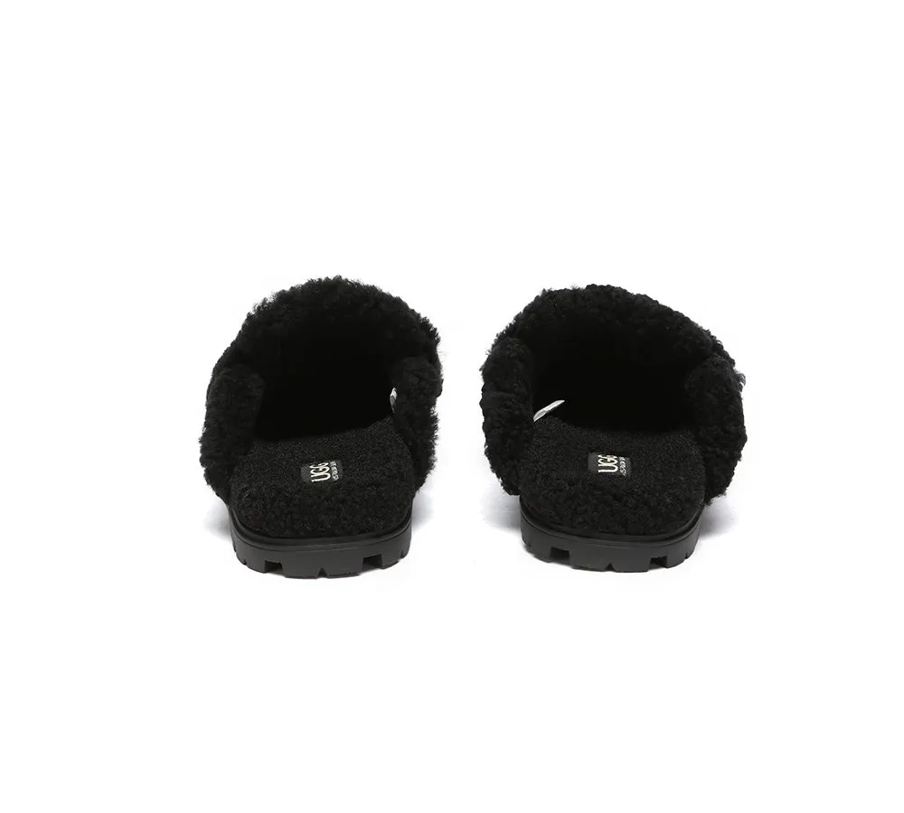 AUSTRALIAN SHEPHERD® UGG Women Sheepskin Wool Shearling Lined Slippers Remi