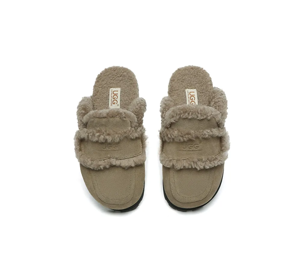 AUSTRALIAN SHEPHERD® UGG Women Sheepskin Wool Shearling Lined Slippers Remi