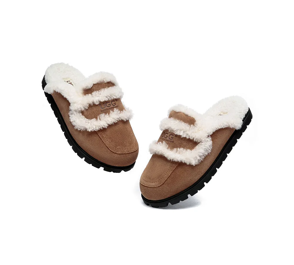 AUSTRALIAN SHEPHERD® UGG Women Sheepskin Wool Shearling Lined Slippers Remi