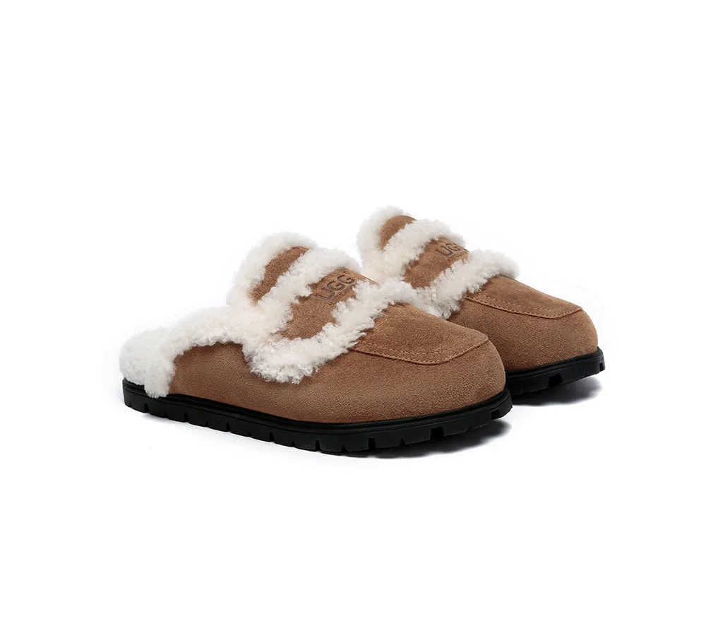 AUSTRALIAN SHEPHERD® UGG Women Sheepskin Wool Shearling Lined Slippers Remi