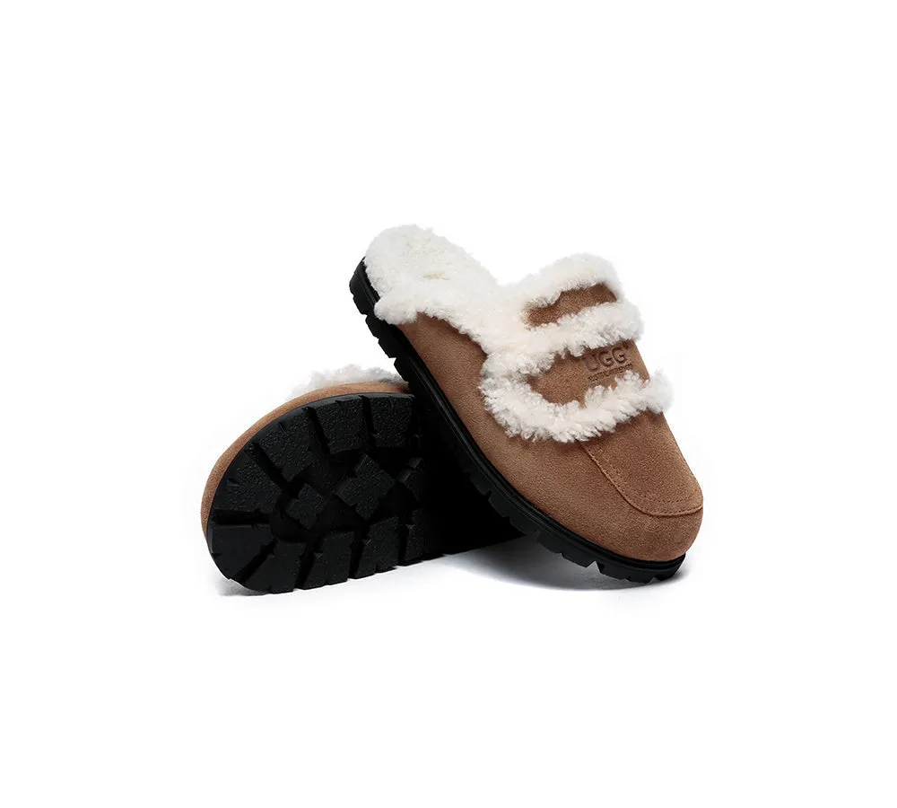 AUSTRALIAN SHEPHERD® UGG Women Sheepskin Wool Shearling Lined Slippers Remi