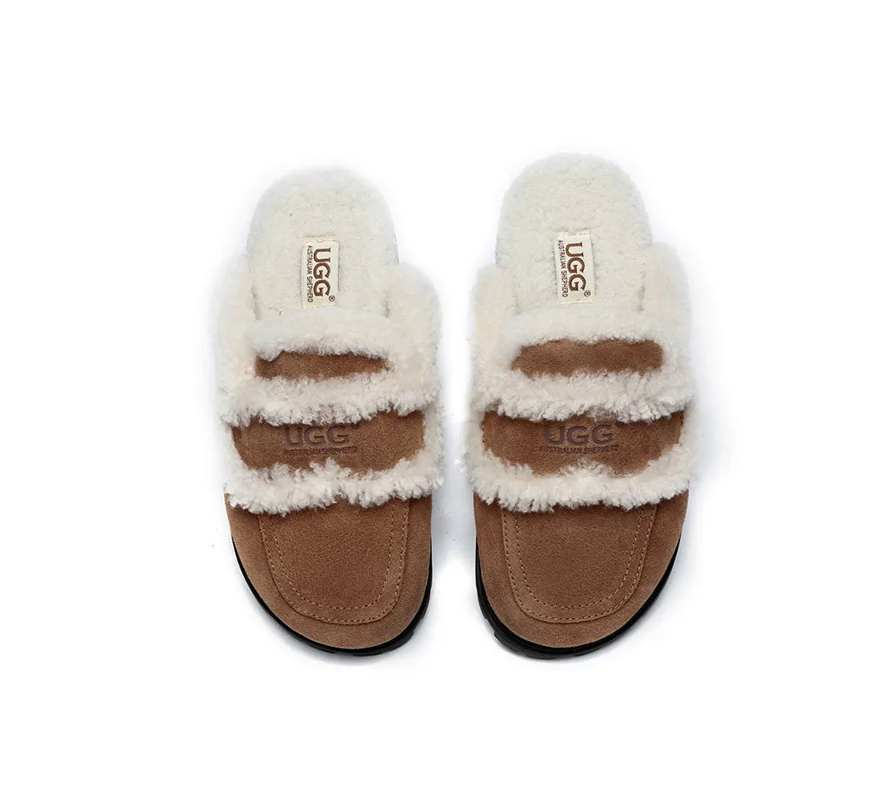 AUSTRALIAN SHEPHERD® UGG Women Sheepskin Wool Shearling Lined Slippers Remi