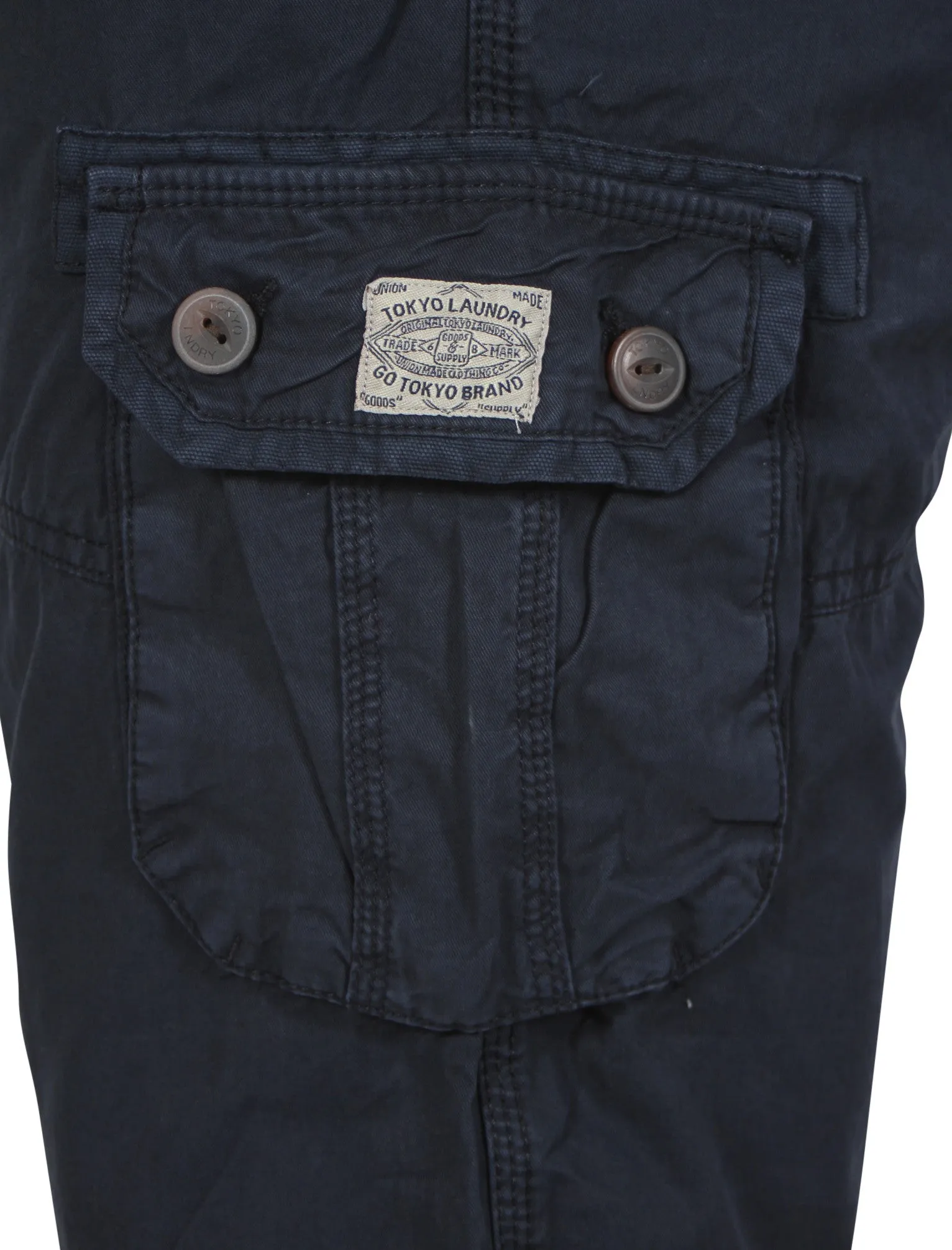 Bailen Cotton Cargo Shorts in Blue - Tokyo Laundry